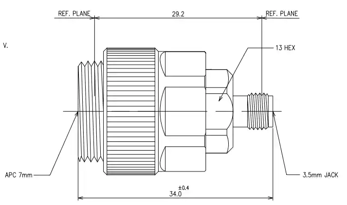 3.5mm Female to APC 7mm Stainless Steel Adapter, 18GHz(2)
