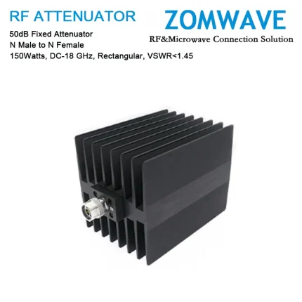 50db-fixed-attenuator-n-male-to-n-female-150watts-dc-18-ghz-rectangular-vswr1-45