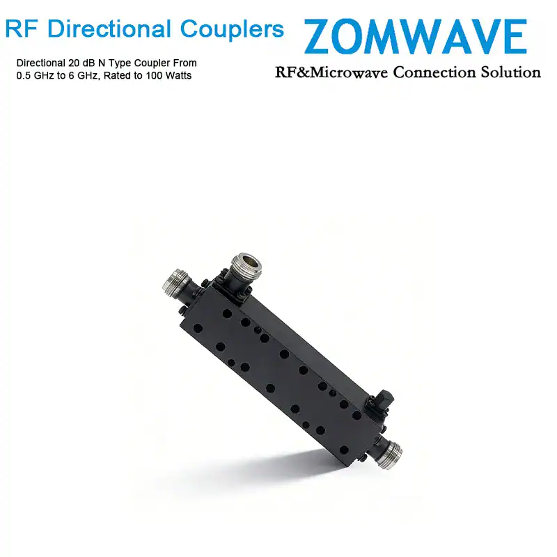 Directional 20 dB N Type Coupler From 0.5 GHz to 6 GHz, Rated to 100 Watts