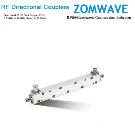 Directional 30 dB SMA Coupler From 0.5 GHz to 18 GHz, Rated to 30 Watts