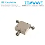 High Power Circulator with 16 dB lsolation from 1.25 GHz to 2.5 GHz, 150 Watts and N Type Female