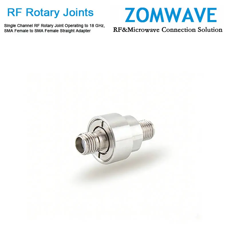 Single Channel RF Rotary Joint Operating to 18 GHz, SMA Female to SMA Female Straight Adapter