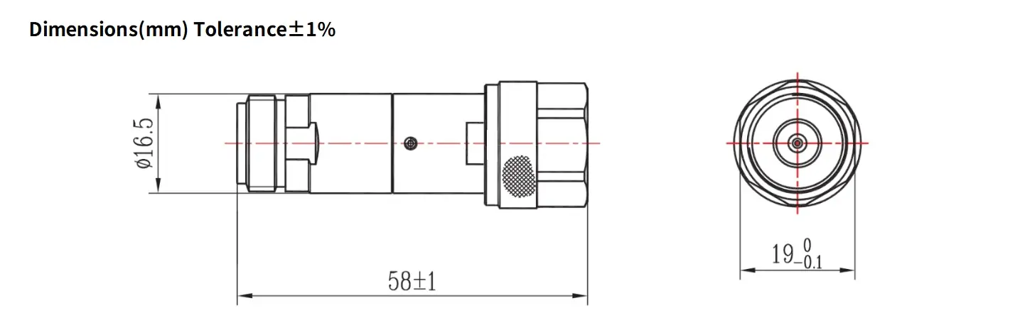 30dB Fixed Attenuator, N Male to N Female, 5Watts, DC-12.4GHz, Round, VSWR1.3