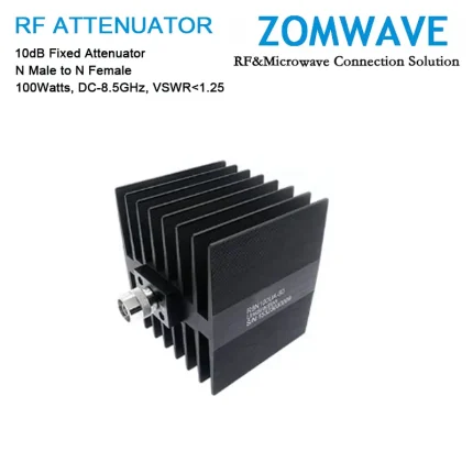 10dB Fixed Attenuator, N Male to N Female, 100Watts, DC-8.5GHz, VSWR1.25