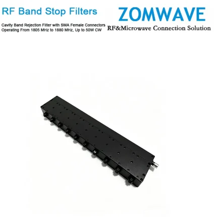 cavity-band-rejection-filter-with-sma-female-connectors-operating-from-1805-mhz-to-1880-mhz-up-to-50w-cw
