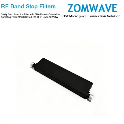 Cavity Band Rejection Filter with SMA Female Connectors Operating From 2110 MHz to 2170 MHz, Up to 50W CW
