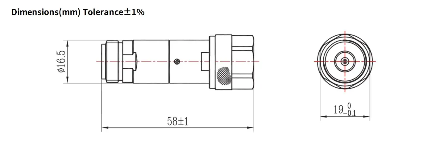 30dB Fixed Attenuator, N Male to N Female, 5Watts, DC-8.5GHz, Round, VSWR1.2