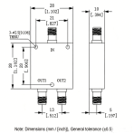 2 Way SMA Power Divider from 2 GHz to 8 GHz Rated at 30 Watts