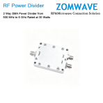 2 Way SMA Power Divider from 0.8 GHz to 2.7 GHz Rated at 30 Watts