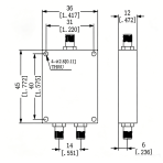 2 Way SMA Power Divider from 500 MHz to 6 GHz Rated at 30 Watts