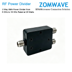 2 Way SMA Power Divider from 6 GHz to 18 GHz Rated at 20 Watts