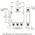 3 Way SMA Power Divider from DC to 3 GHz Rated at 2 Watts