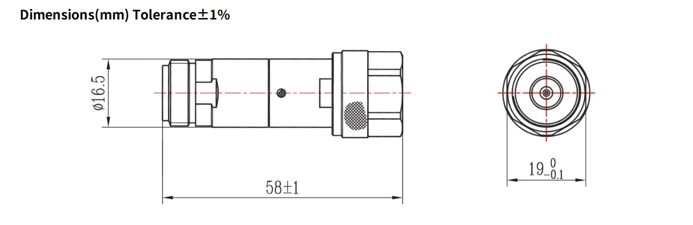 50dB Fixed Attenuator, N Male to N Female, 5Watts, DC-4GHz, Round, VSWR1.2