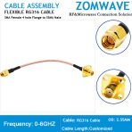 SMA Female 4 hole Flange to SSMA Male, RG316 Cable, 6GHz