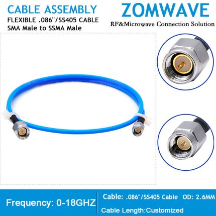 SMA Male to SSMA Male, Flexible .086''_SS405 Cable, 18GHz