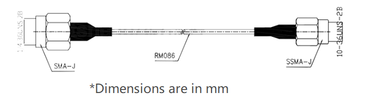SMA Male to SSMA Male, Flexible .086''_SS405 Cable, 18GHz