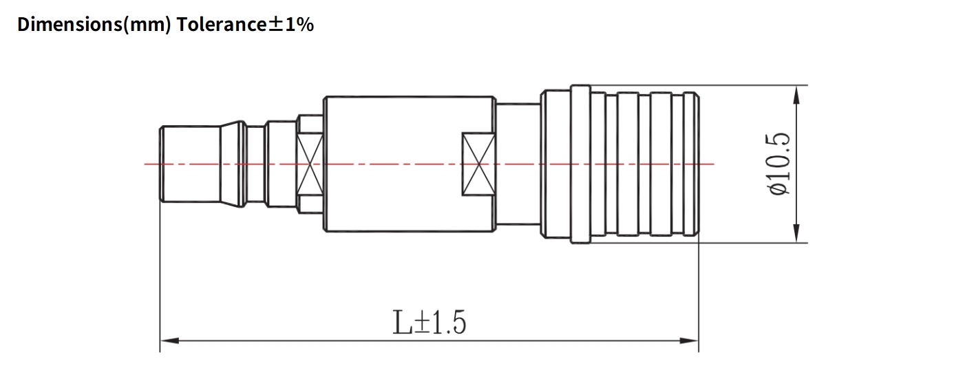 30dB Fixed Attenuator, QMA Male to QMA Female, 2Watts, DC-6GHz, Round, VSWR1.25