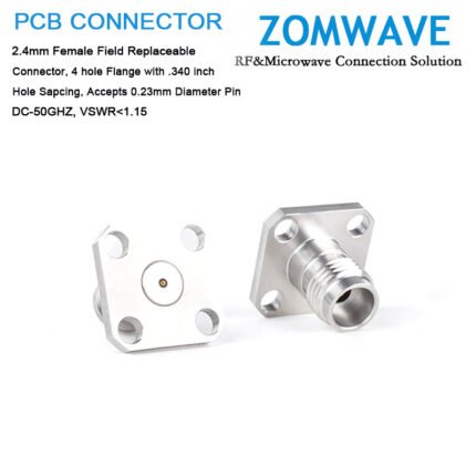 2.4mm Female Field Replaceable,4 hole Flange with .340 inch Hole,0.23mm Diameter