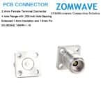 2.4mm Female Terminal,4 hole Flange,Extended 1.4mm Insulation an 1.5mm pin,50ghz