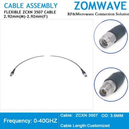 2.92mm Male to 2.92mm Female, Flexible ZCXN 3507 Cable, 40GHz