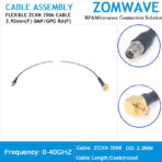 2.92mm Female to SMP(GPO) Right Angle Female, Flexible ZCXN 3506 Cable, 40GHz