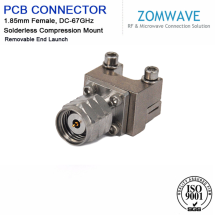 1.85mm Male Solderless PCB Compression Mount, Removable End Launch