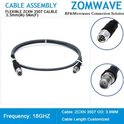 3.5mm Male to SMA Female, Flexible ZCXN 3507 Cable, 18GHz