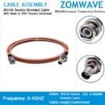 BNC Male to BNC Female Bulkhead, RG142 Double Shielded Cable, 4GHz