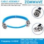 BNC Male to BNC Male Right Angle, Super Flexible RG142DB PUR Jacket Cable, 4GHz