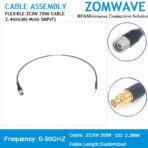 2.4mm Male to Mini SMP (SMPM/GPPO) Female, Flexible ZCXN 3506 Cable, 50GHz