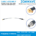 1.85mm Female to Mini SMP (SMPM/GPPO) Right Angle Female, ZCXN 3506 Cable, 40GHZ