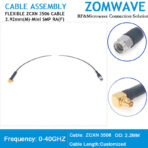 2.92mm Male to Mini SMP (SMPM/GPPO) Right Angle Female, Flexible ZCXN 3506, 40GH