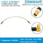 MCX Male Right Angle to MCX Female, RG316 Cable, 6GHz
