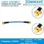 MCX Male Right Angle to MCX Male Right Angle, Formable .86''_RG405 Cable, 6GHz