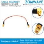 MCX Male to MMCX Male Right Angle, RG316 Cable, 6GHz
