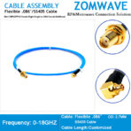 Mini SMP(GPPO) Female to SMA(F) Bulkhead 4-hole Flange, Flexible .086''SS405,18G