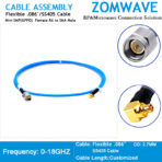 Mini SMP(GPPO) Female Right Angle to SMA Male, Flexible .086''_SS405, 18Ghz