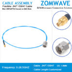 Mini SMP(GPPO) Female to SMA Male, Flexible .047''_SS047 Cable, 26.5GHz