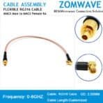 MMCX Male to MMCX Female Right Angle, RG316 Cable, 6GHz