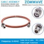 N Type Female Bulkhead Waterproof to BNC Male, RG142 Cable, 4GHz