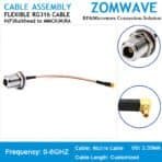 N Type Female Bulkhead to MMCX Male Right Angle, RG316 Cable, 6GHz