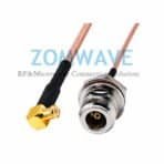 N Type Female Front Mount to MCX Male Right Angle, RG316 Cable, 6GHz