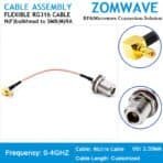 N Type Female bulkhead to SMB Male Right Angle, RG316 Cable, 4GHz
