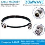 N Type Female to BNC Male, RG223 Cable, 4GHz