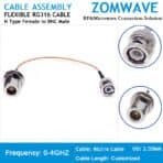 N Type Female to BNC Male, RG316 Cable, 4GHz