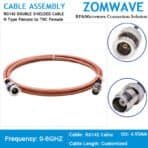 N Type Female to TNC Female, RG142 Cable, 6GHz