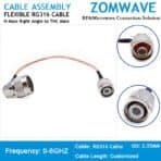 N Type Male to TNC Male Right Angle, RG316 Cable, 6GHz