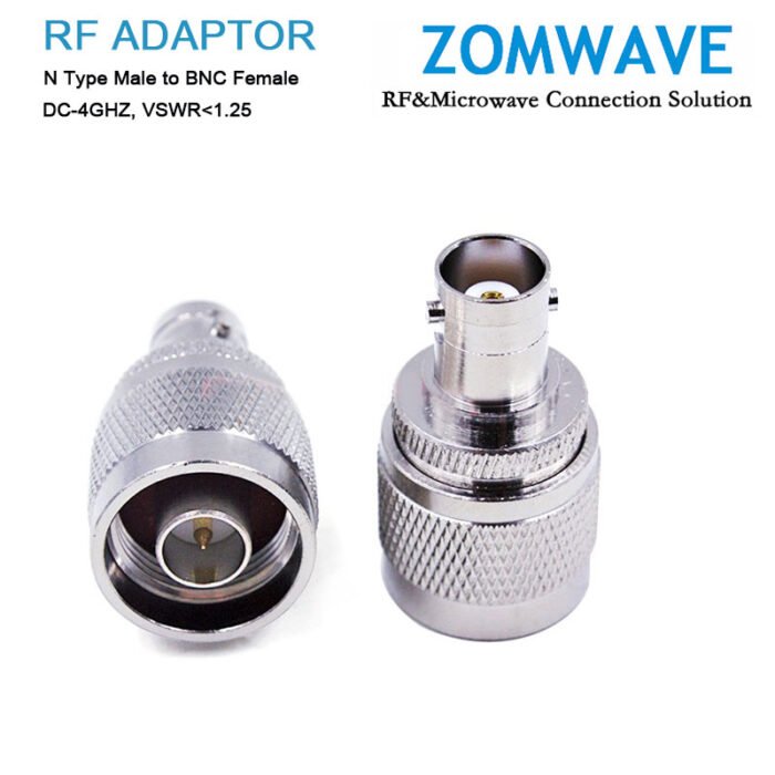 N Type Male to BNC Female Adapter, 4GHz
