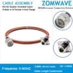 N Type Male to N Type Female 4-hole Flange, RG142 Double Shielded Cable, 6GHz