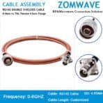 N Type Male to TNC Female 4 hole Flange, RG142 Cable, 6GHz
